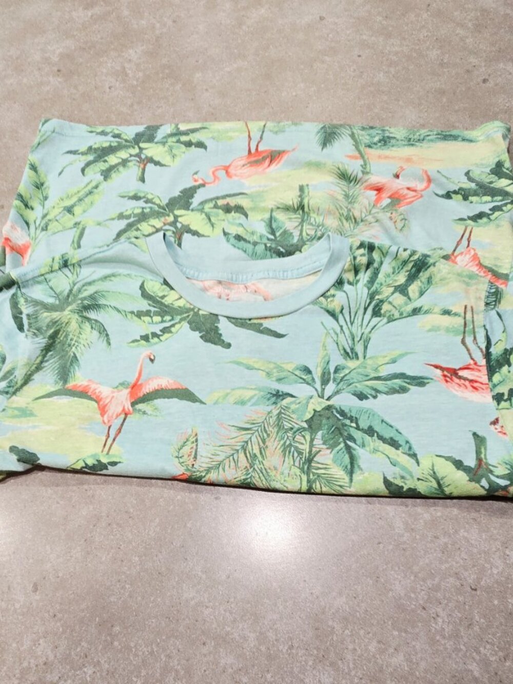 OLD NAVY Women's Tropical Print Short Sleeves Tee Shirt - Green/Pink - Medium - Picture 4 of 11